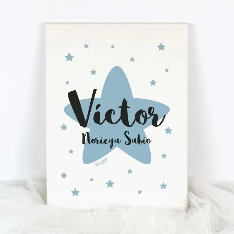 Lienzo personalizado Estrella azul