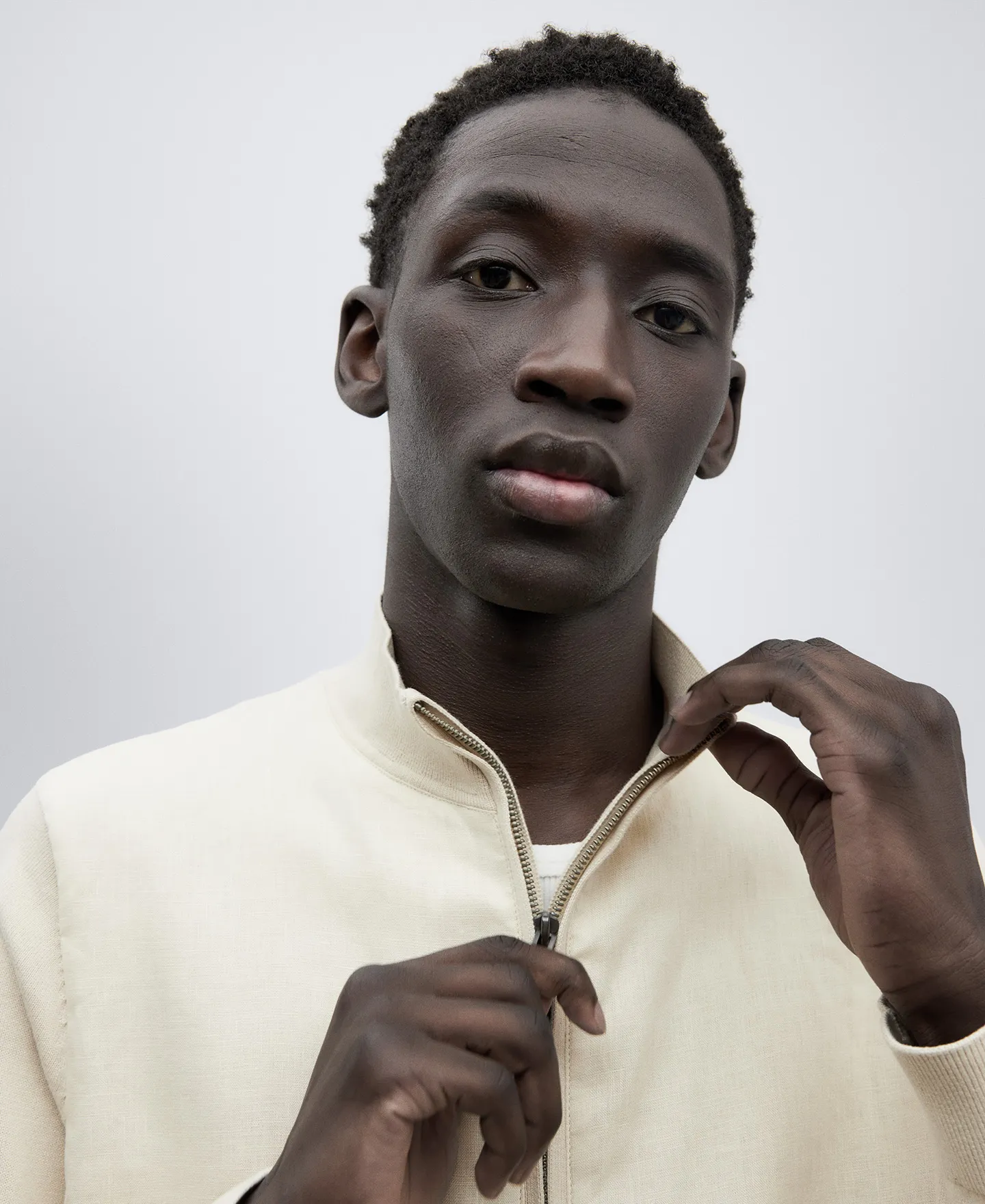 Linen and cotton jacket man