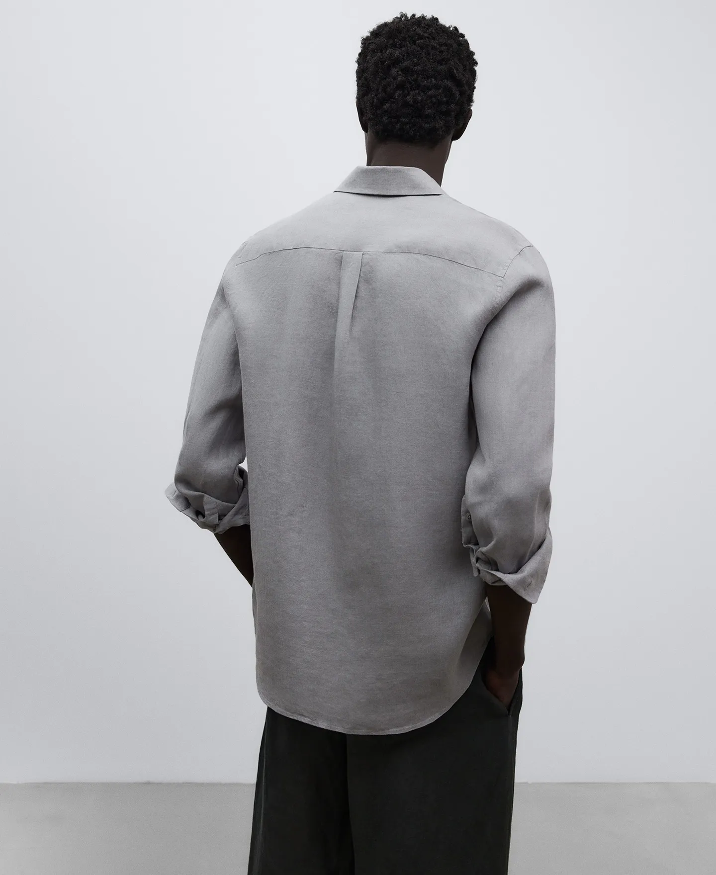 Linen regular fit shirt man