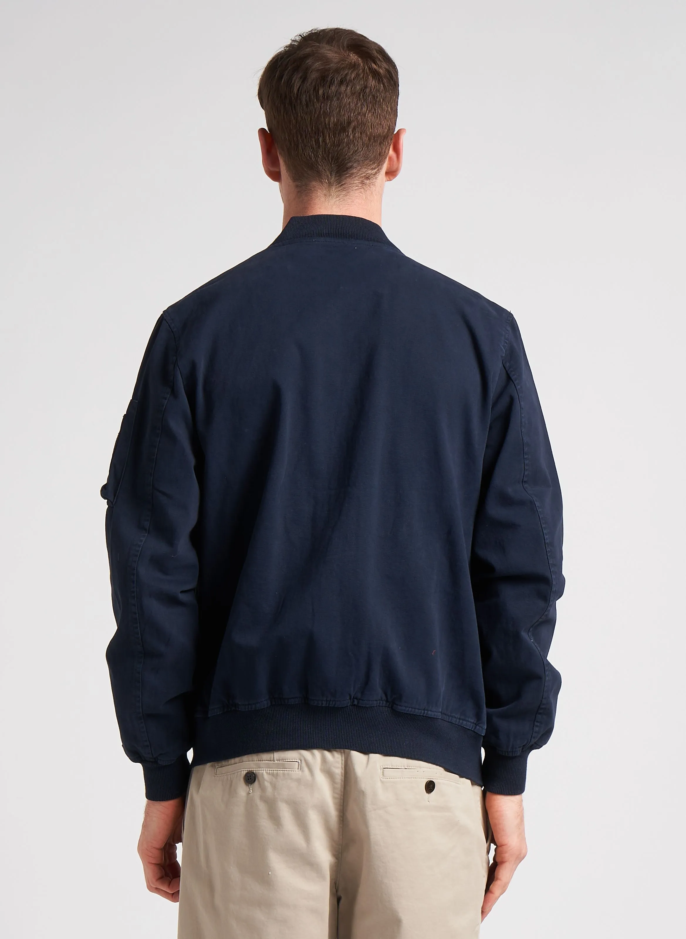 MAC  BOMBER RECTA DE ALGODóN EN AZUL
