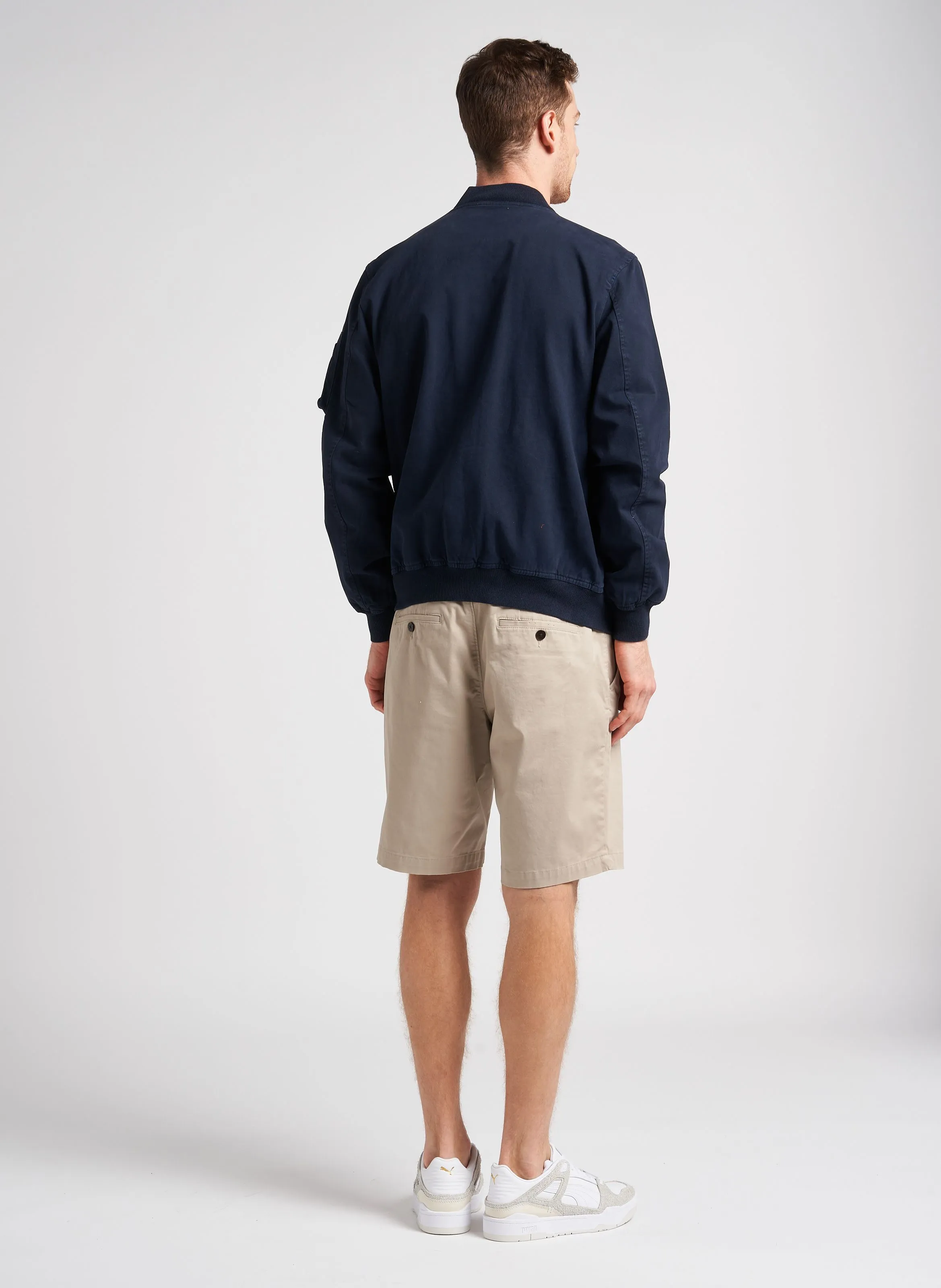 MAC  BOMBER RECTA DE ALGODóN EN AZUL