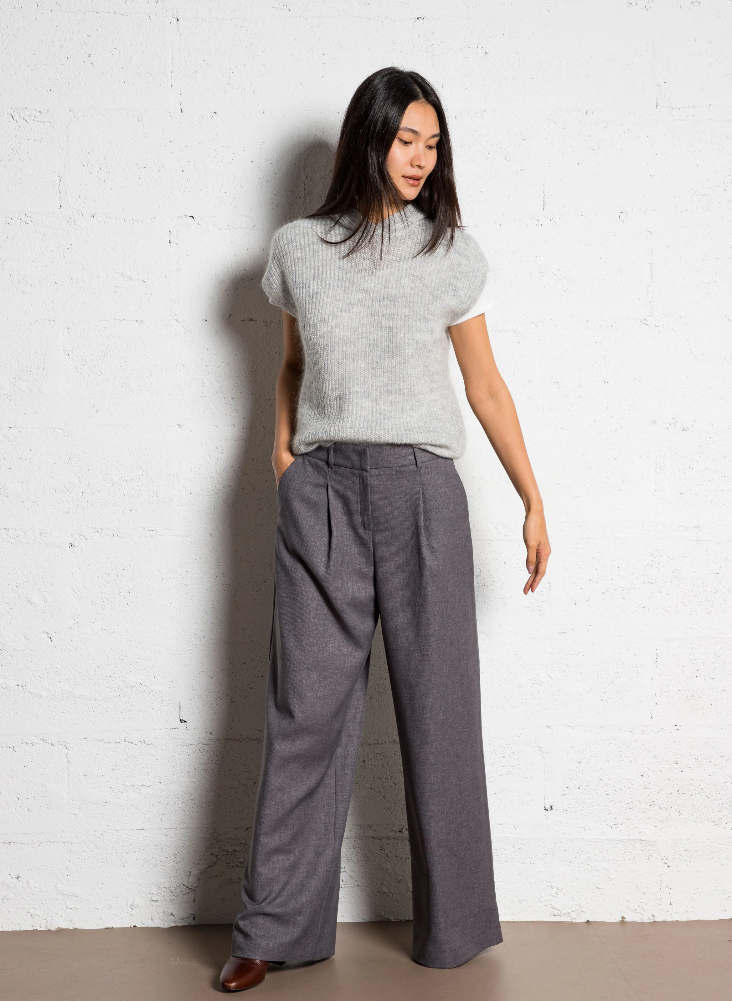 MAISON 123 FLAUBERT  CHAQUETA SASTRE RECTA EN GRIS