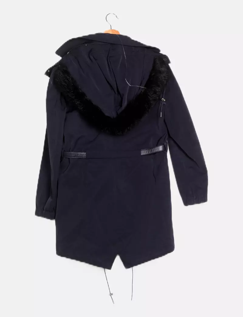 Massimo Dutti Abrigo casual azul marino