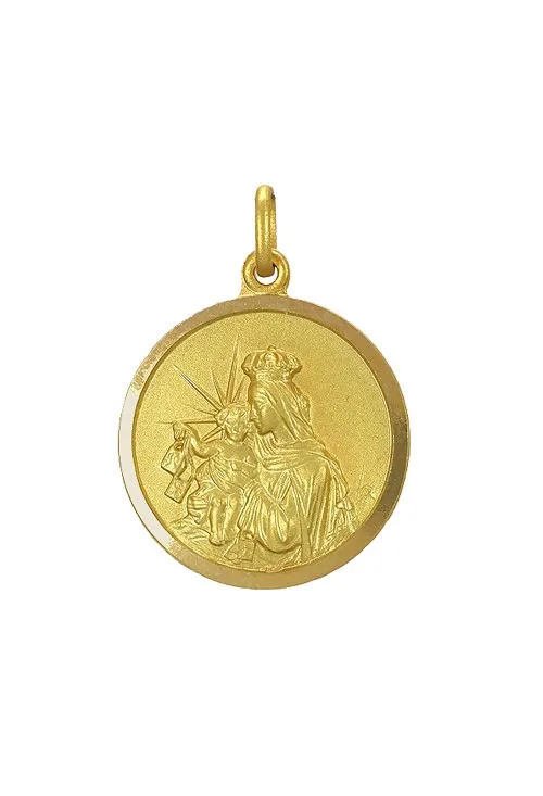 Medalla oro 18K Virgen del Carmen 16 mm.