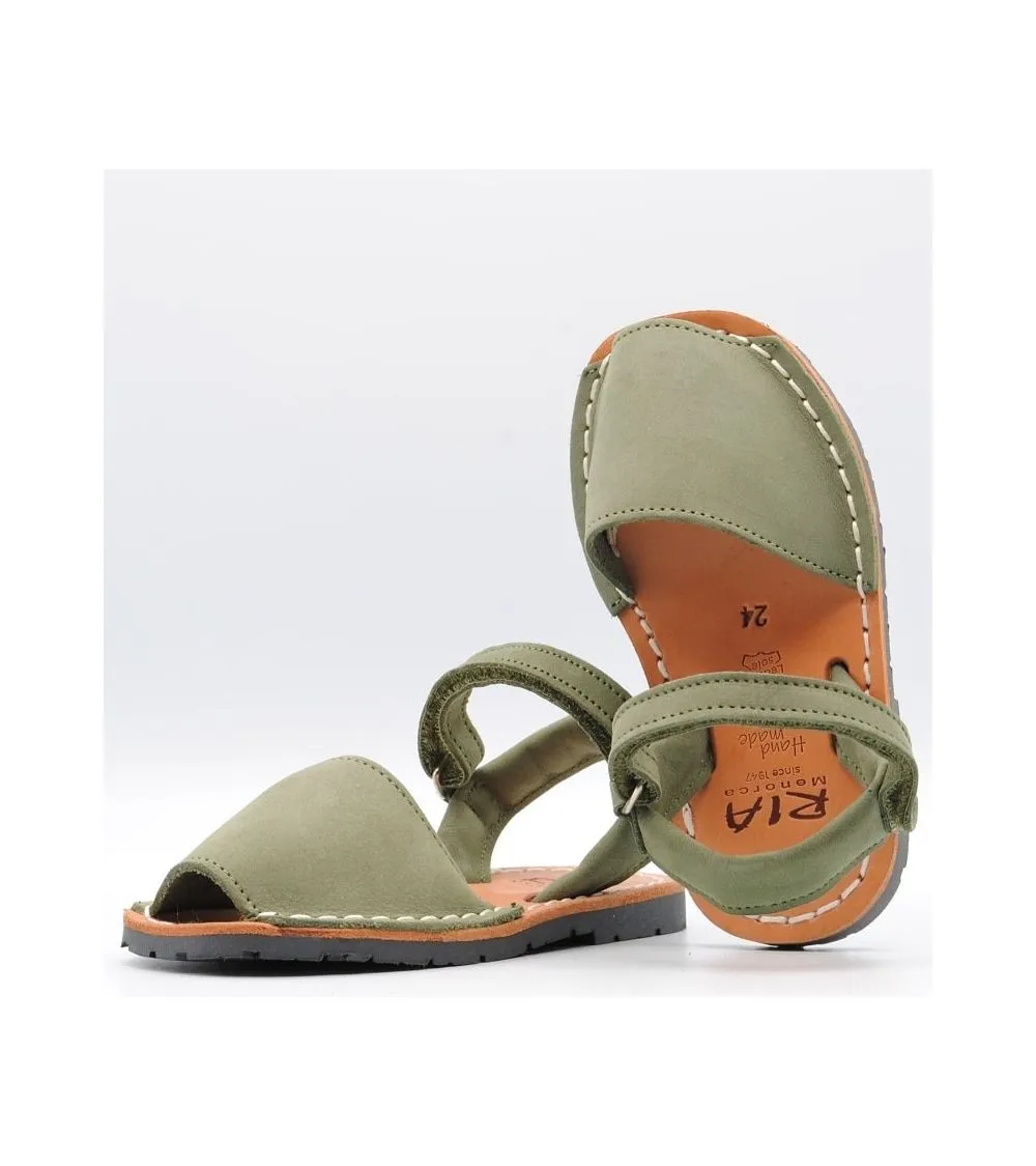 MENORQUINAS AVARCAS RIA VERDE KAKI TIRA VELCRO