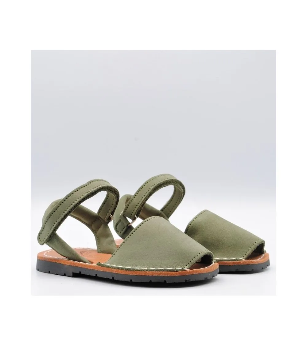 MENORQUINAS AVARCAS RIA VERDE KAKI TIRA VELCRO