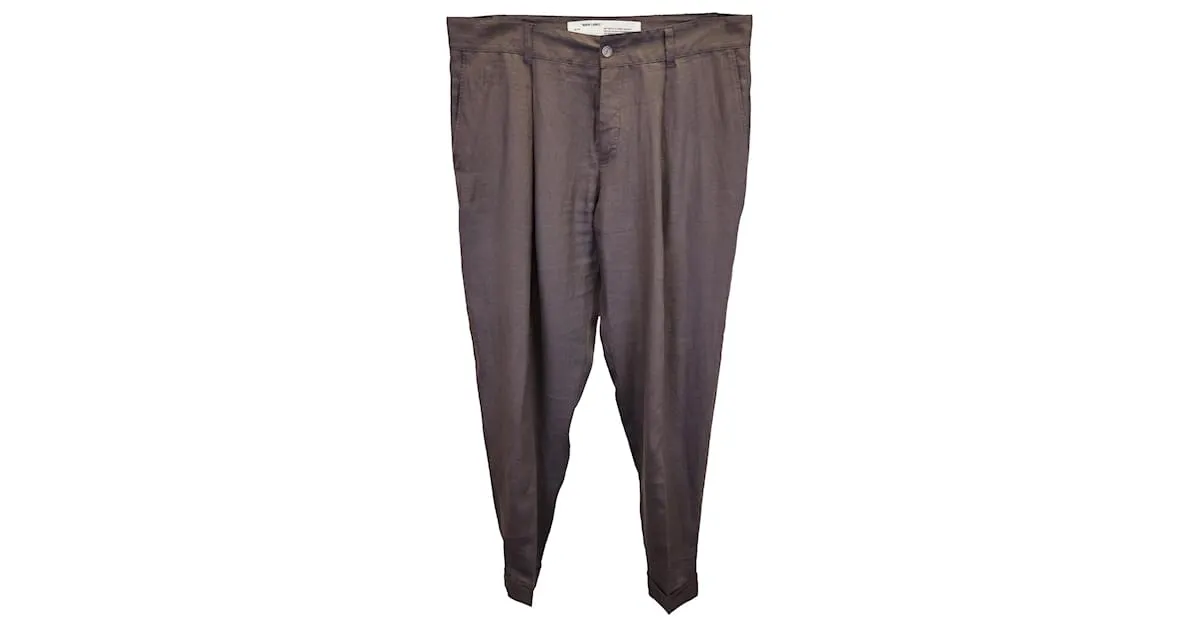 OFF WHITE OFFWHITE PANTALONES CON LOGO BORDADO EN ALGODóN MARRóN CASTAñO 