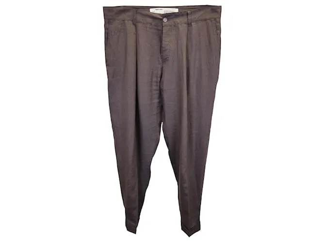 OFF WHITE OFFWHITE PANTALONES CON LOGO BORDADO EN ALGODóN MARRóN CASTAñO 