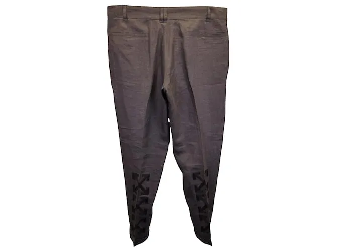 OFF WHITE OFFWHITE PANTALONES CON LOGO BORDADO EN ALGODóN MARRóN CASTAñO 