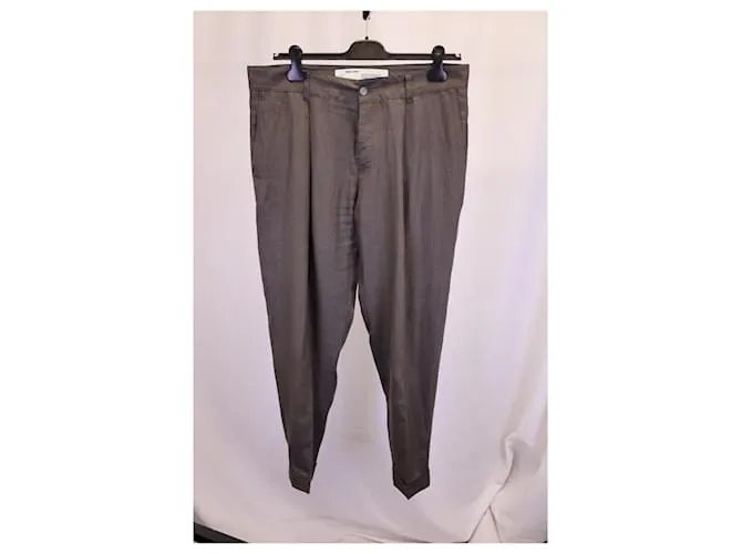 OFF WHITE OFFWHITE PANTALONES CON LOGO BORDADO EN ALGODóN MARRóN CASTAñO 