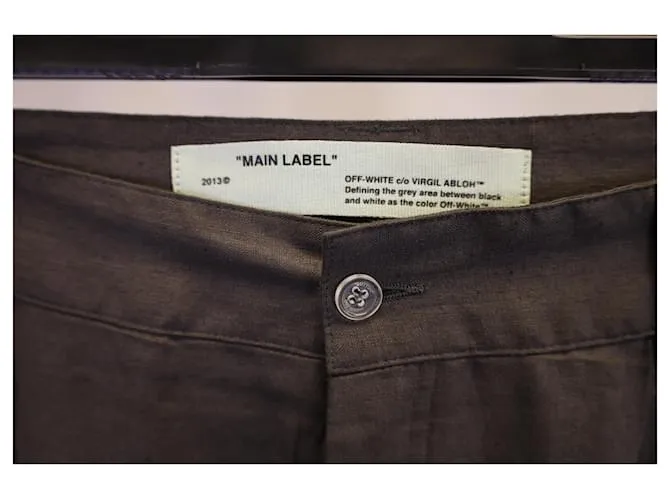 OFF WHITE OFFWHITE PANTALONES CON LOGO BORDADO EN ALGODóN MARRóN CASTAñO 