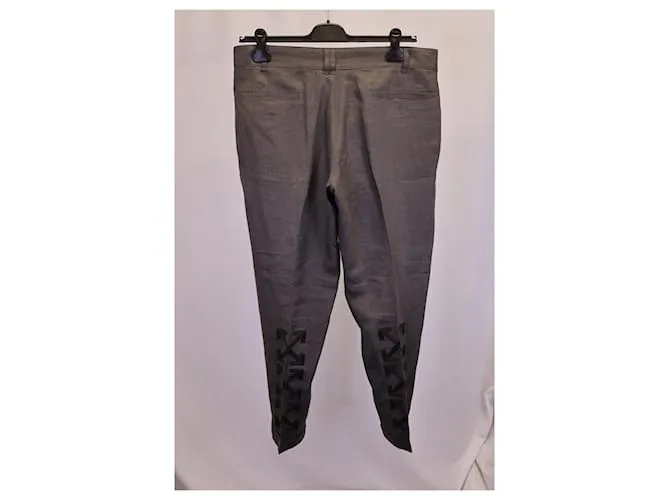 OFF WHITE OFFWHITE PANTALONES CON LOGO BORDADO EN ALGODóN MARRóN CASTAñO 