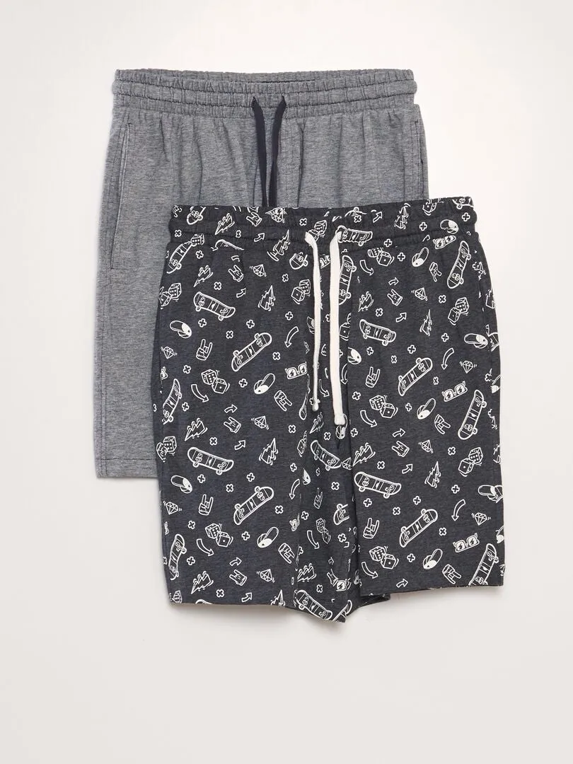 PACK DE 2 PANTALONES CORTOS DE PUNTO  BLANCO