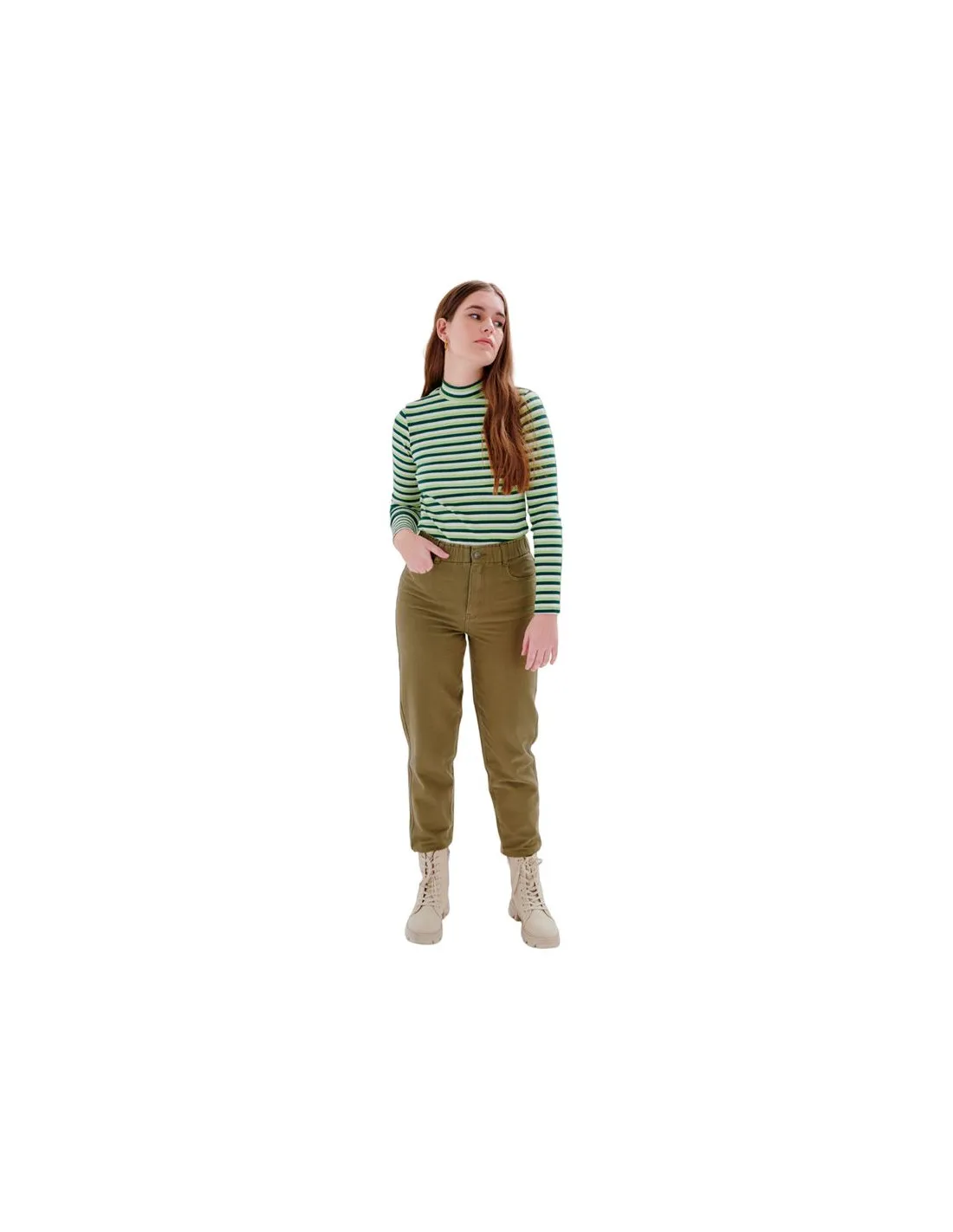 Pantalones 24Colours Mujer olive