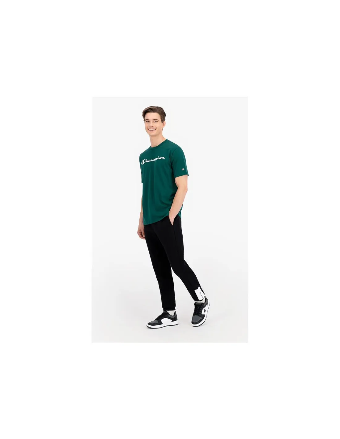 Pantalones Champion Rib Cuff Colour Block M Black