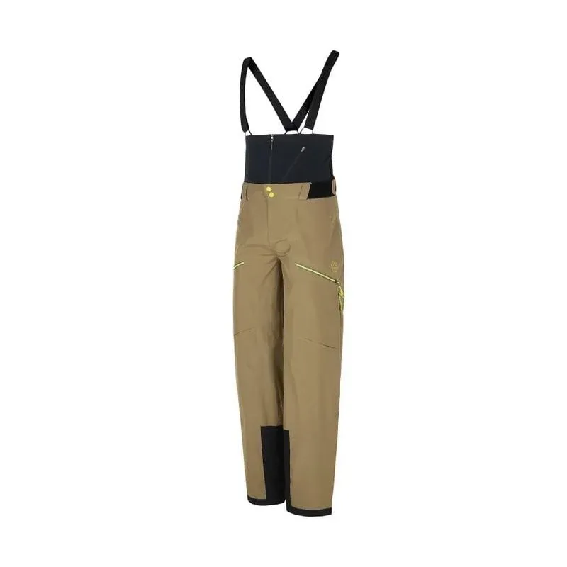 Pantalones esquí La Sportiva Chaser Evo Shell Bib, hombre (Turtle/Lime Punch)
