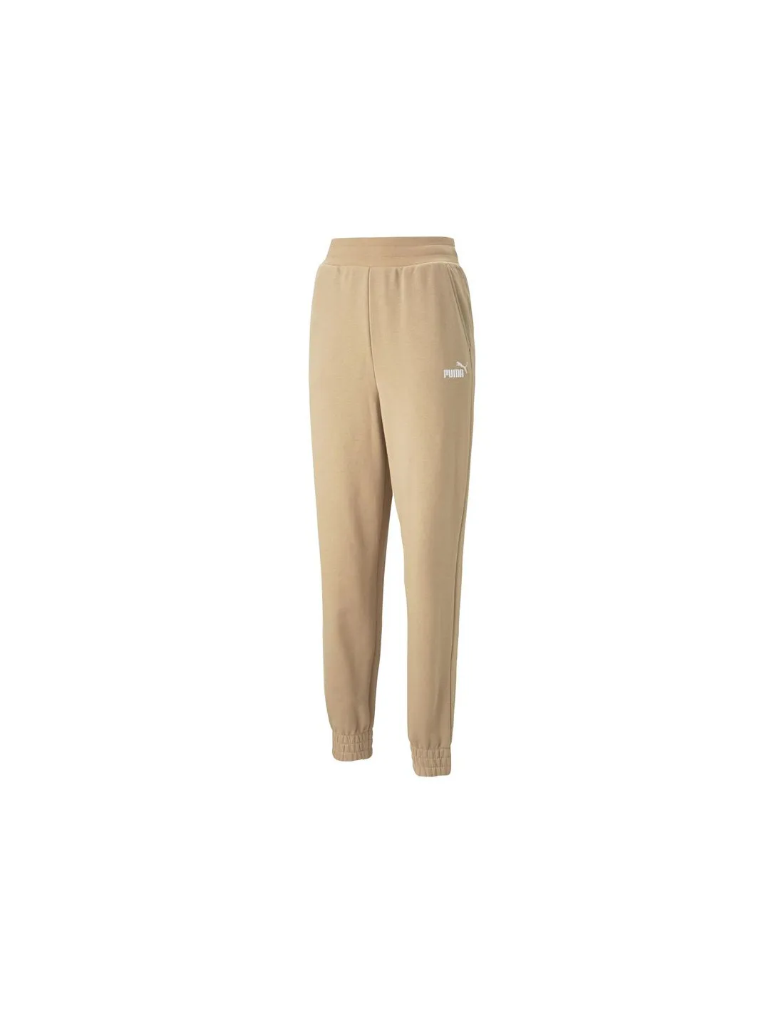 Pantalones Puma Ess+ Embroidery High Mujer Beige