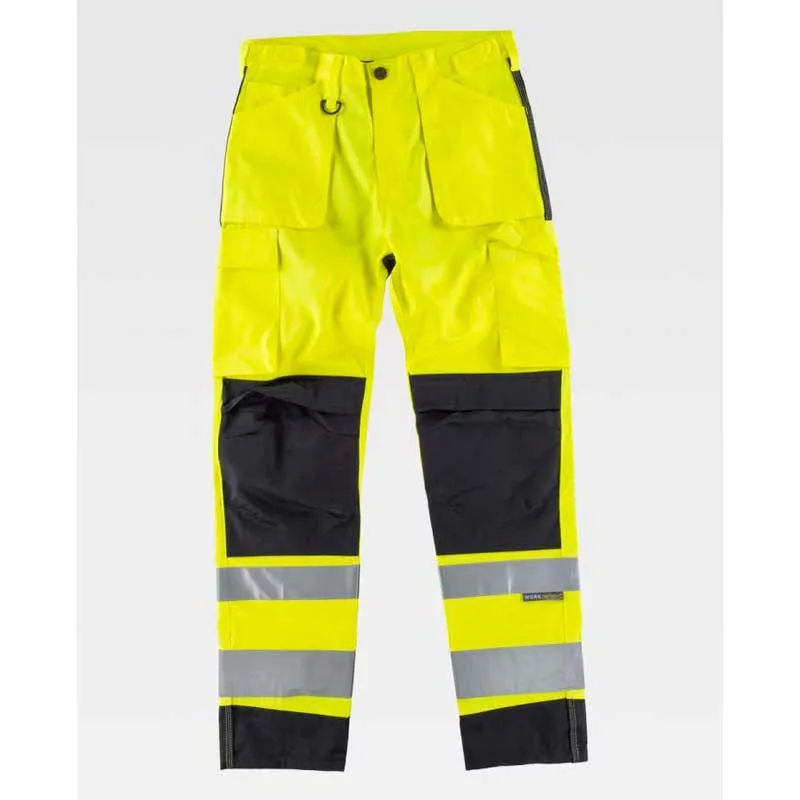 PANTALóN ALTA VISIBILIDAD COMBINADO CON NEGRO  WORKTEAM