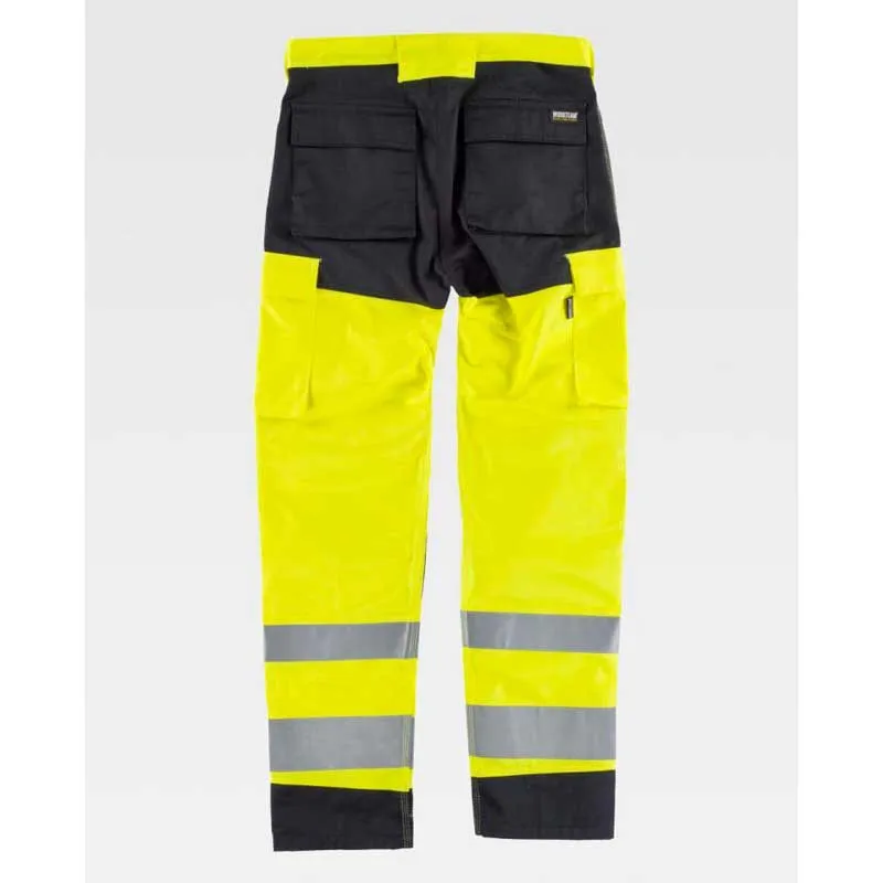 PANTALóN ALTA VISIBILIDAD COMBINADO CON NEGRO  WORKTEAM