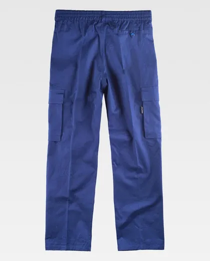Pantalón con cintura elástica 100% Algodón Azulina