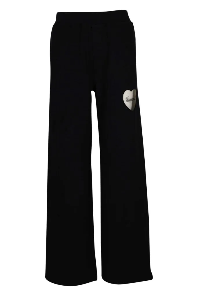 Pantalón negro con logo corazón transparente