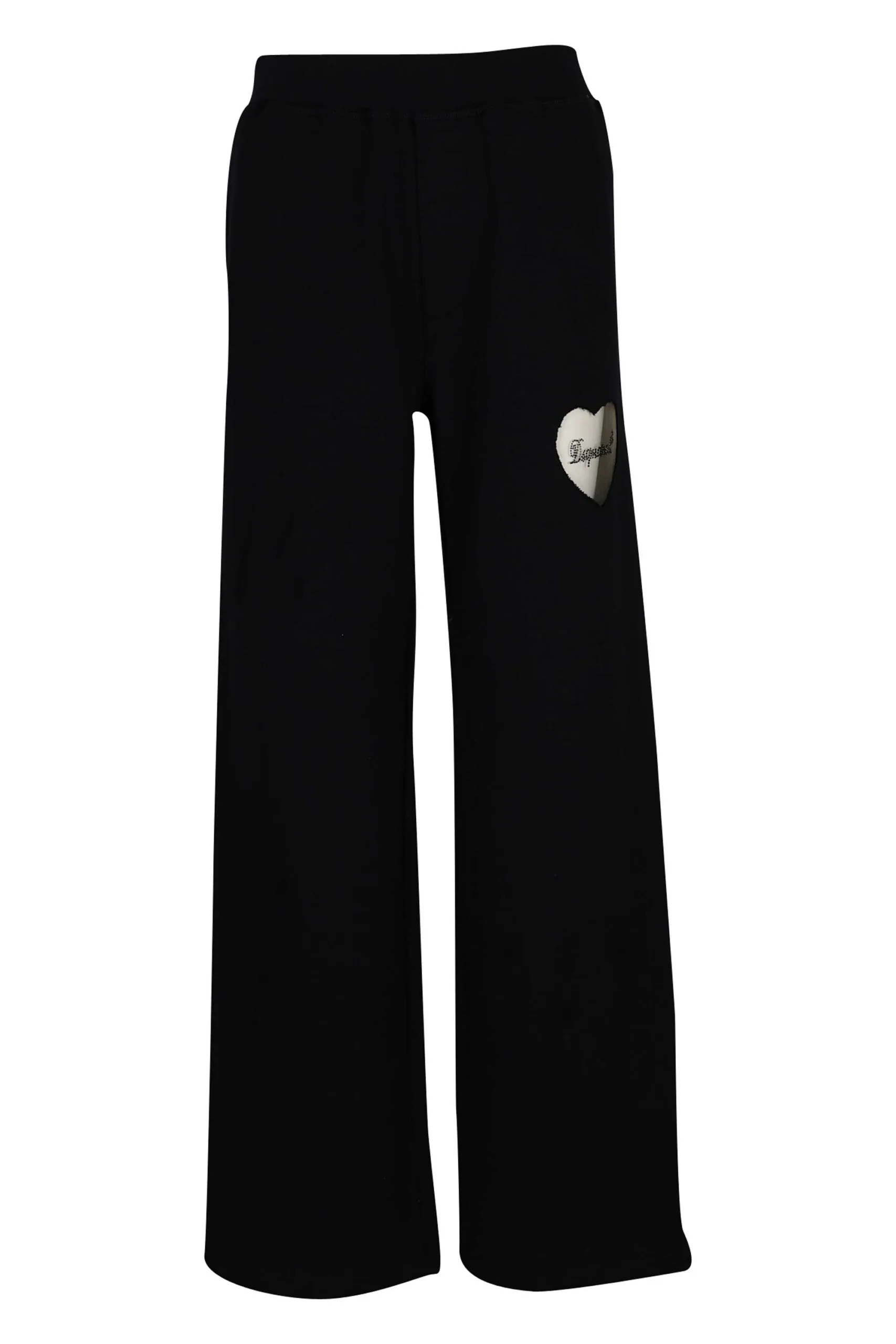 Pantalón negro con logo corazón transparente