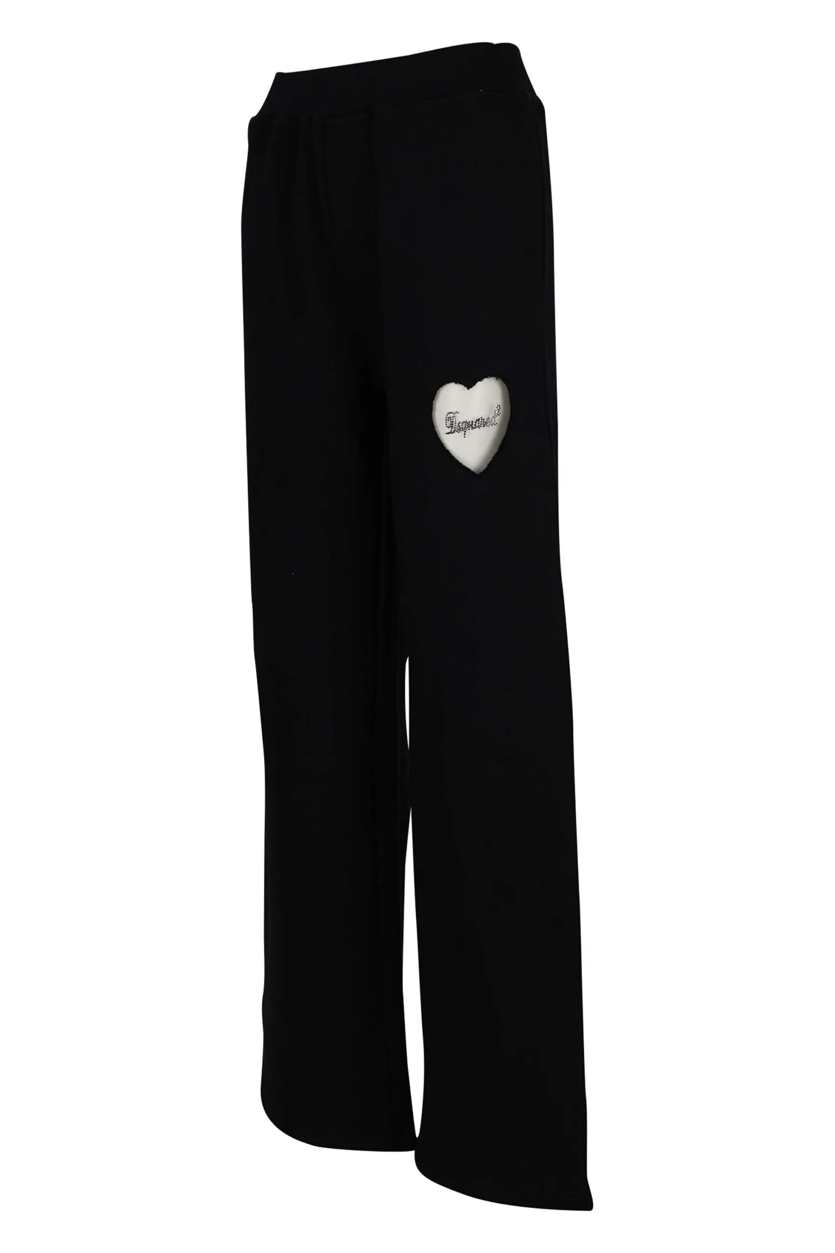 Pantalón negro con logo corazón transparente