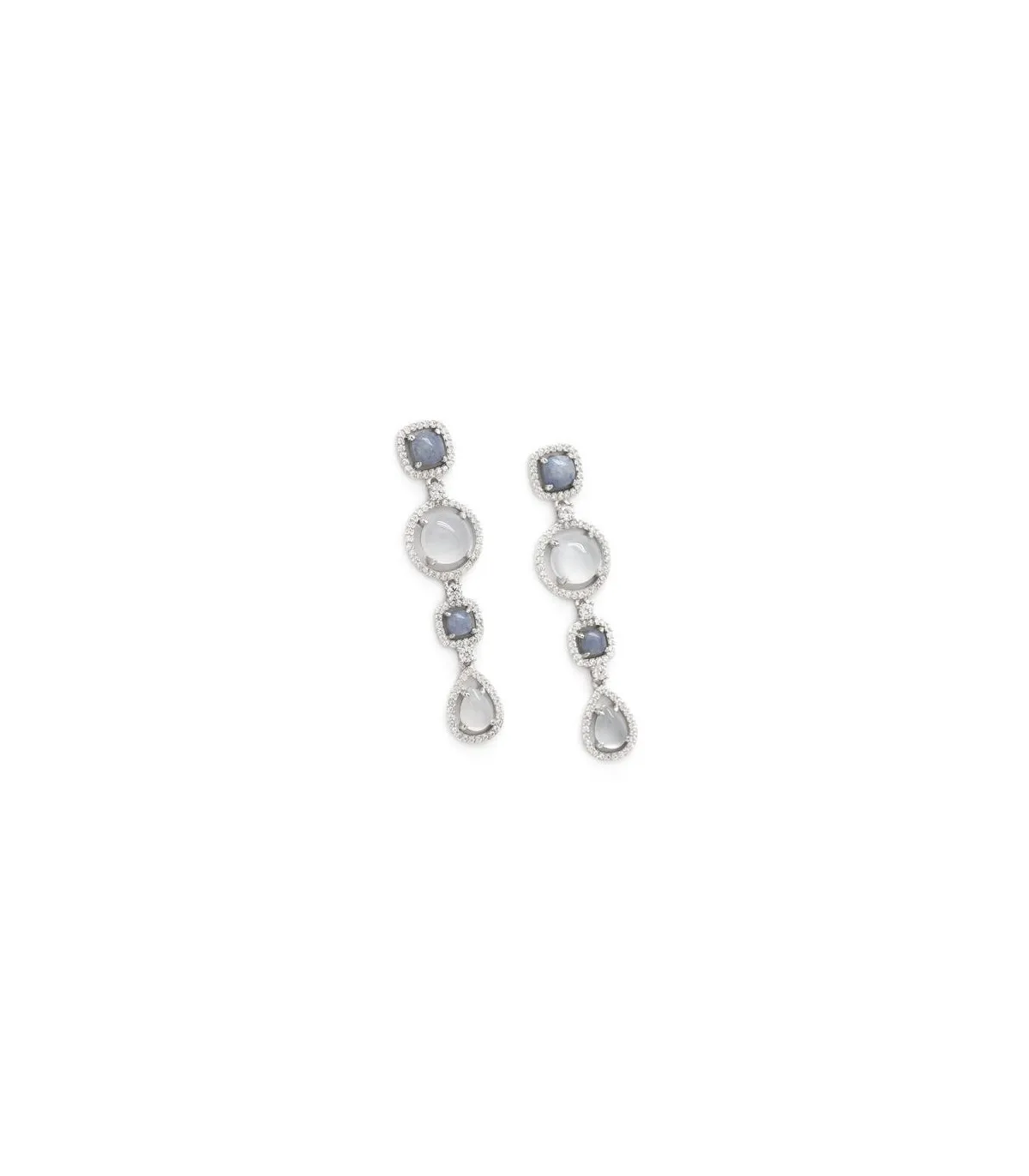 PENDIENTES LINEARGENT PIEDRA NATURAL AZUL PLATA  17264BA