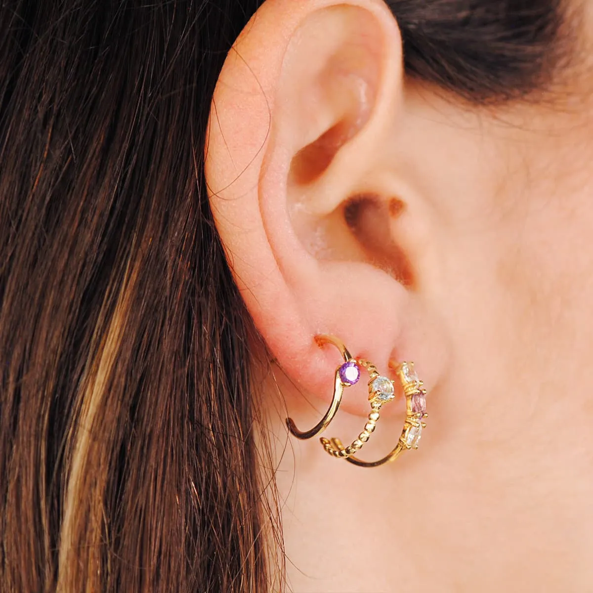 Pendientes Oro Amatista