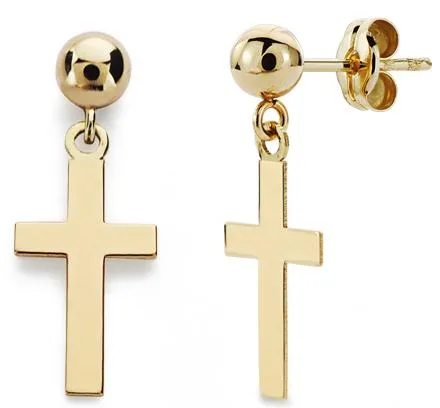 Pendientes Oro Cruz