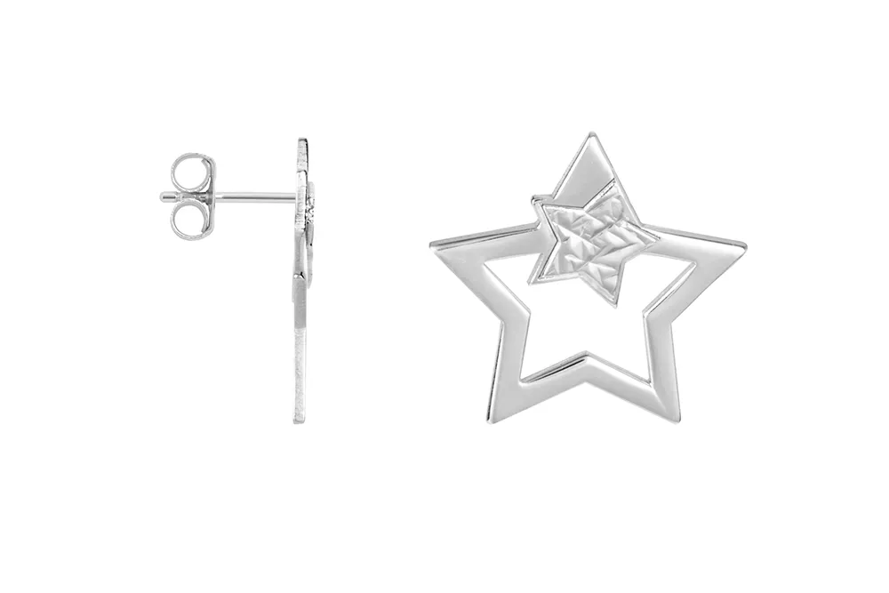Pendientes Plata Doble Estrella