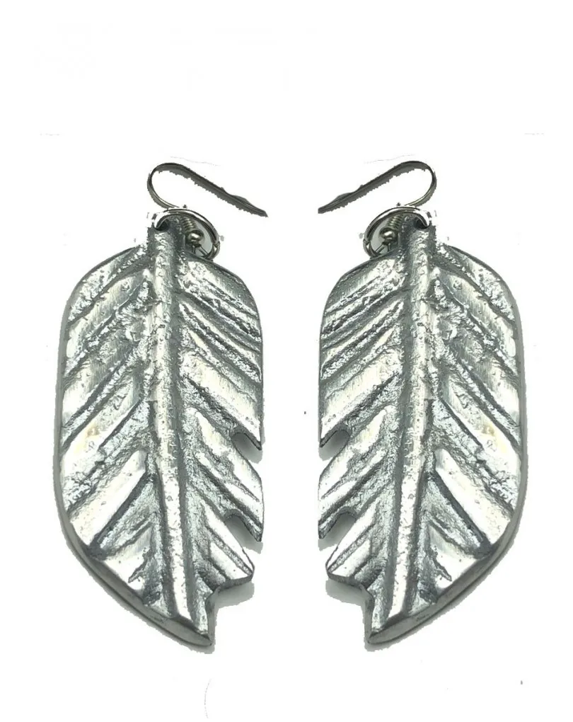 PENDIENTES PLATA PLUMA