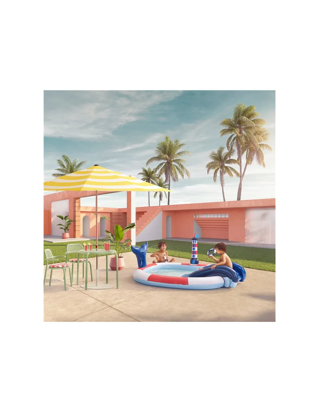 Piscina hinchable de aventuras Swim Essentials Whale 210 cm