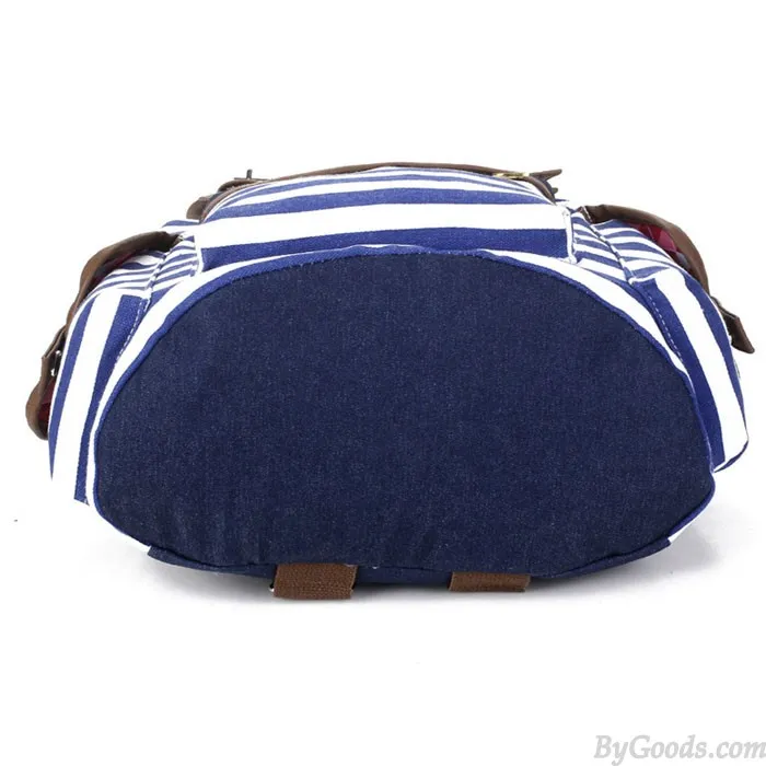 Retro Navy Stripe Print Fresh Backpack