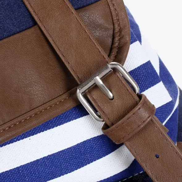 Retro Navy Stripe Print Fresh Backpack
