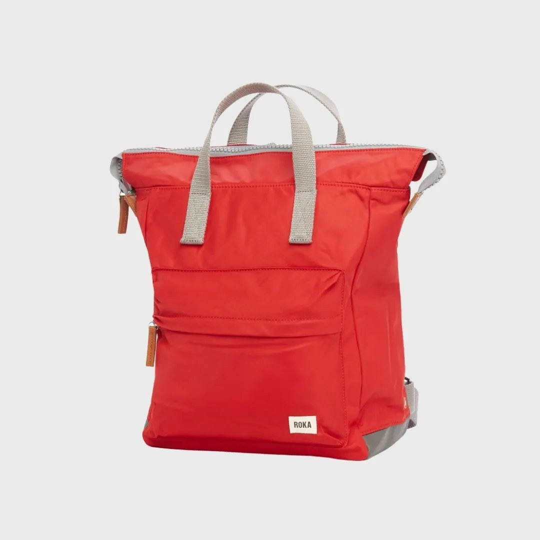 Roka London Bantry B Recycled Nylon Backpack Small Cranberry