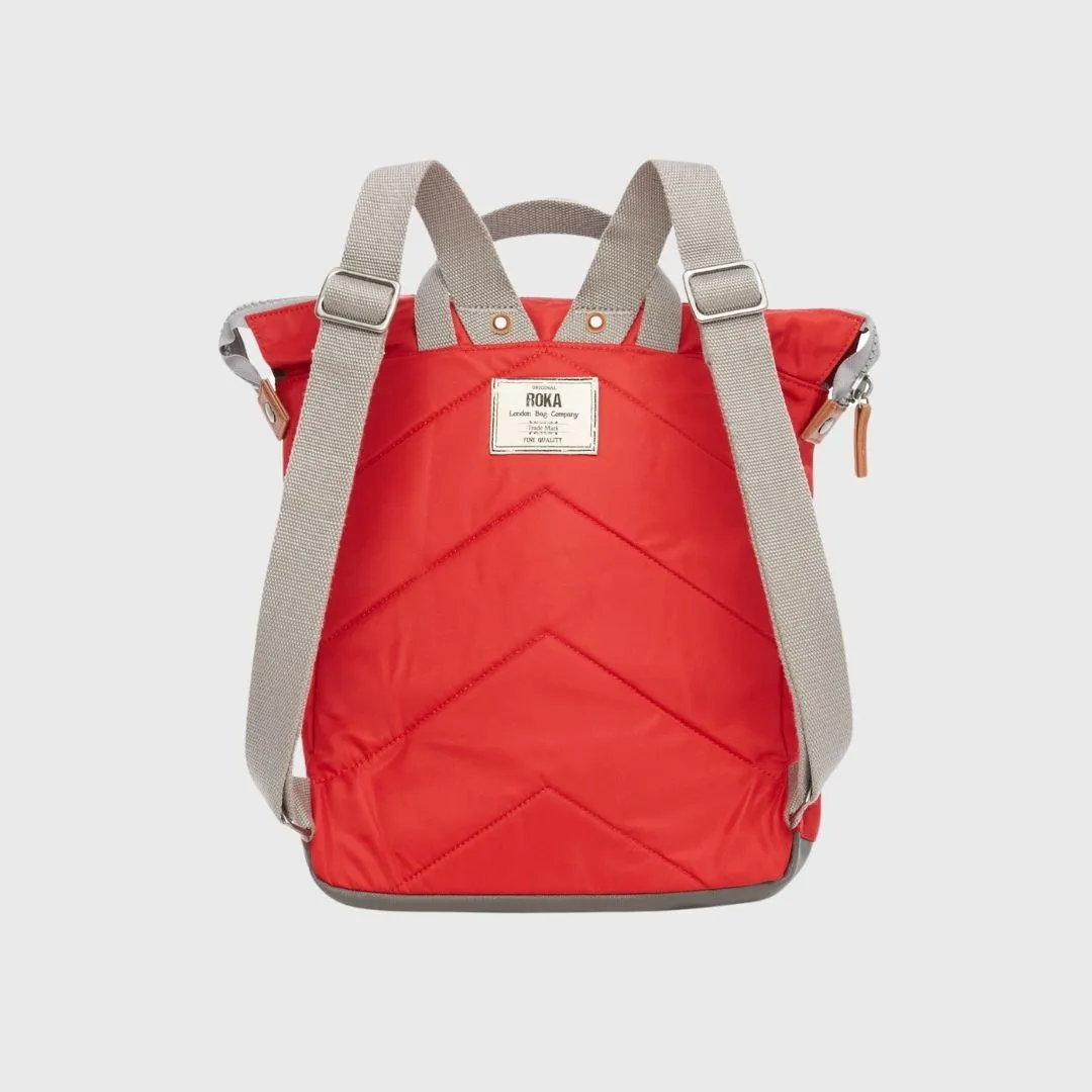 Roka London Bantry B Recycled Nylon Backpack Small Cranberry