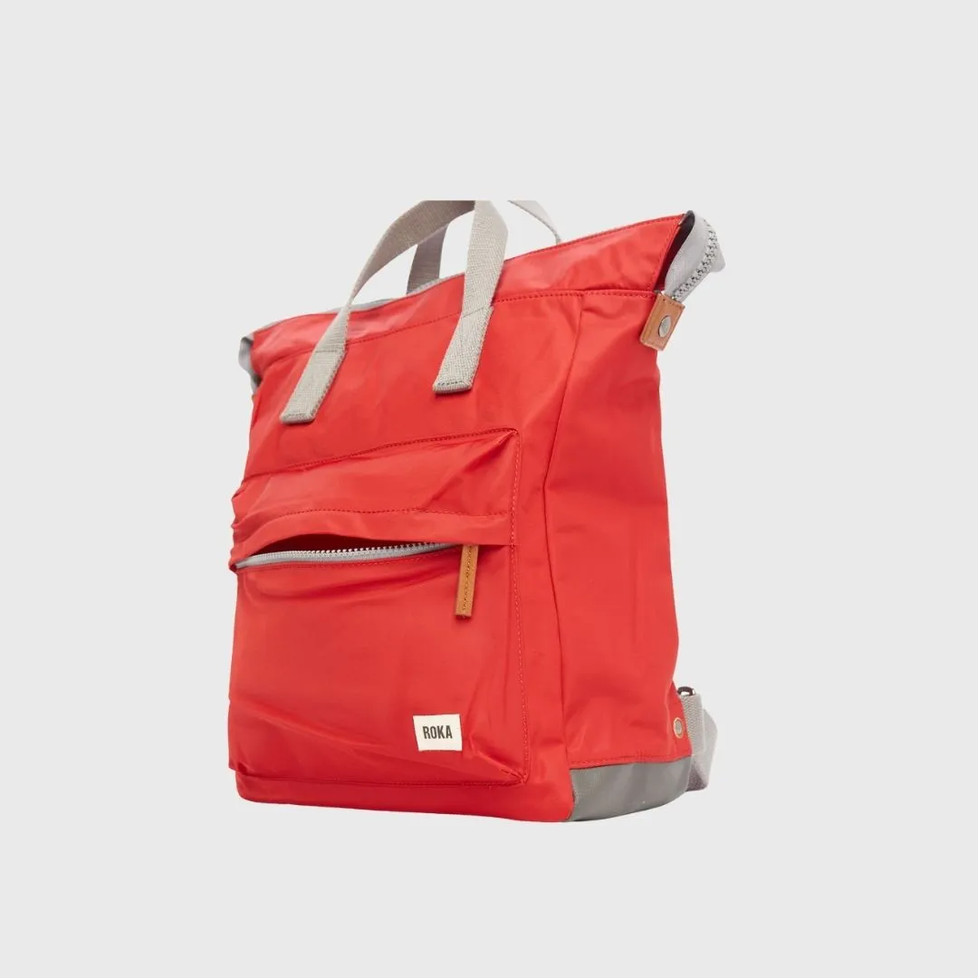 Roka London Bantry B Recycled Nylon Backpack Small Cranberry