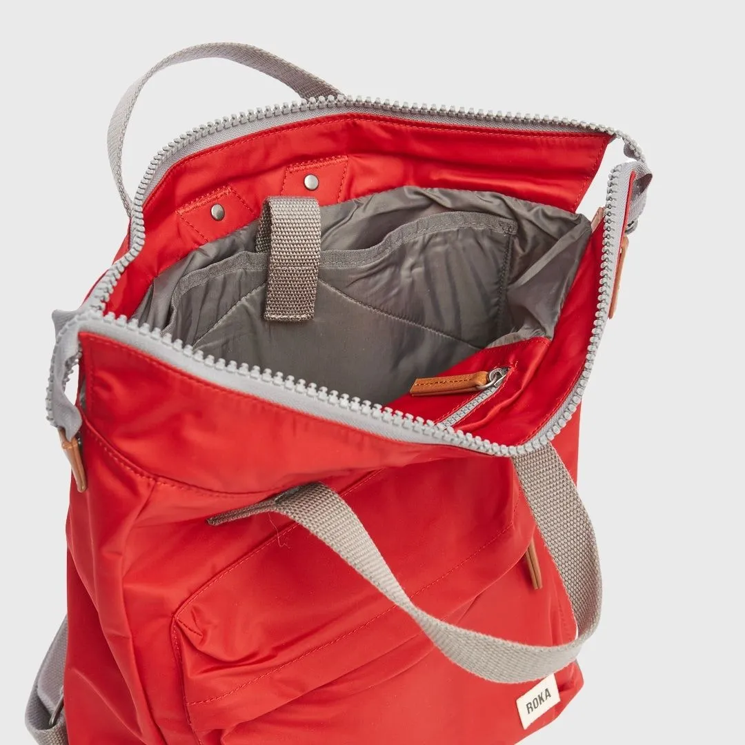 Roka London Bantry B Recycled Nylon Backpack Small Cranberry