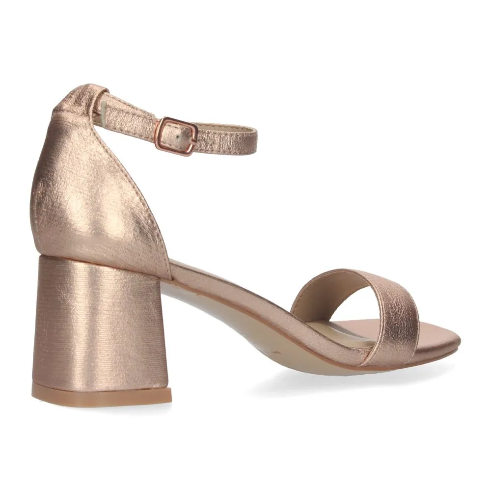 Sandalia de Tacón para Mujer Cómoda con Estampado Multicolor y Cierre Ankle Strap de Hebilla