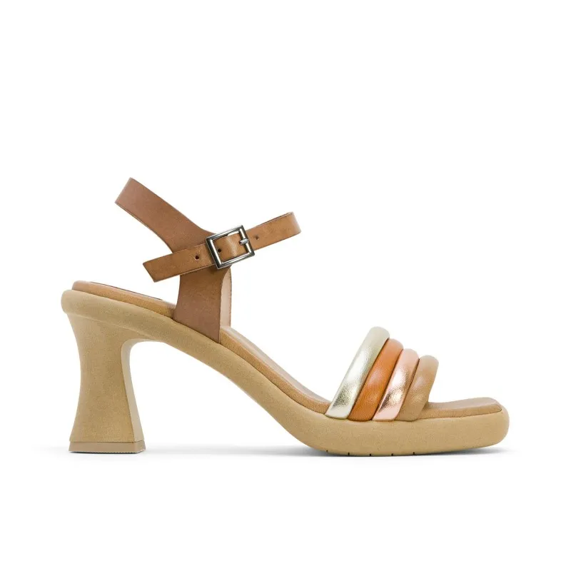 SANDALIA TACON ALTO PIEL TAUPE LIDE