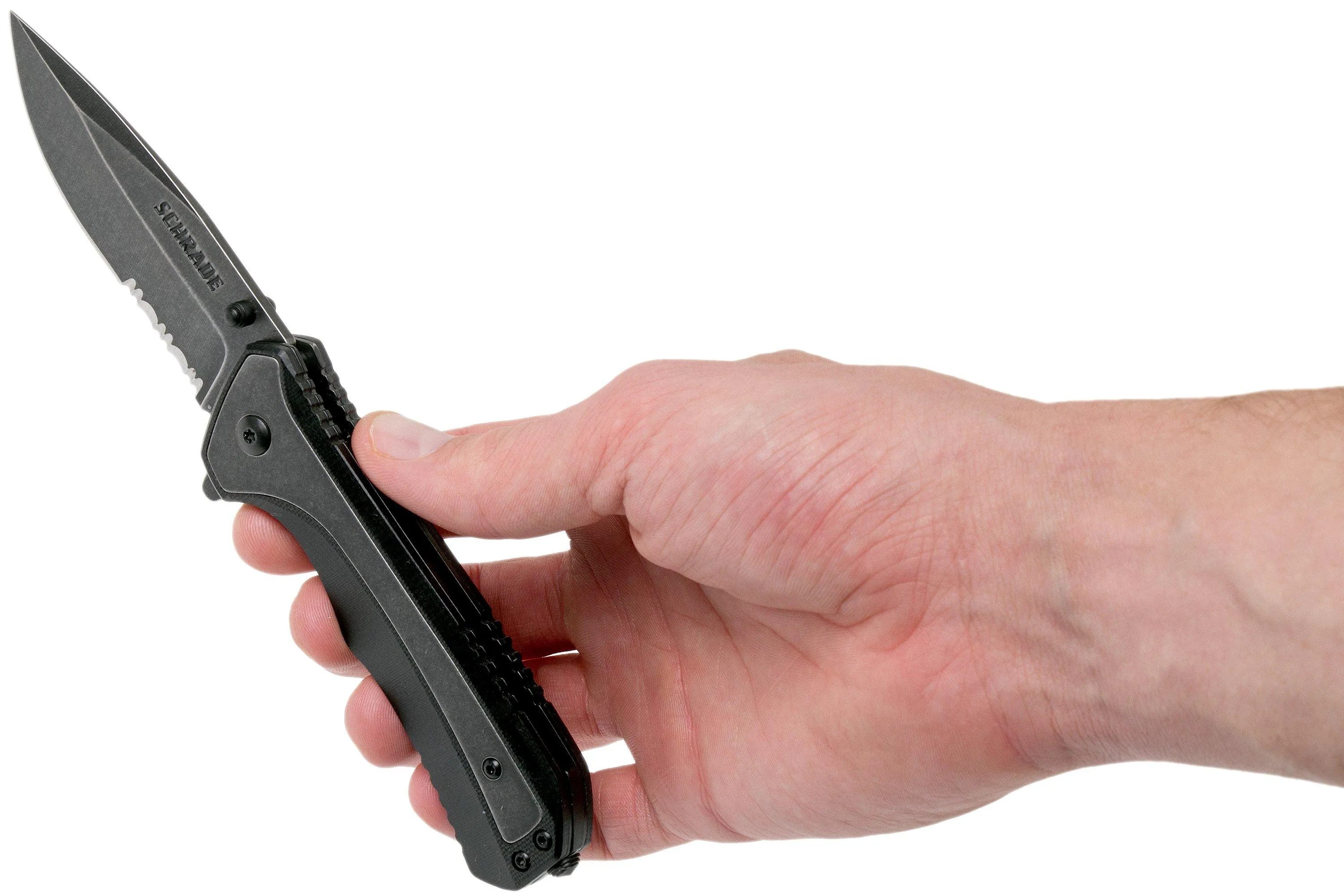 Schrade Liner Lock Knife Serrated SCH501S 9Cr18MoV, navaja