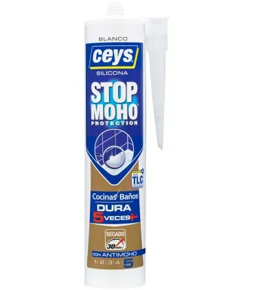 Silicona baño stop moho blanco CEYS 300ml 505540