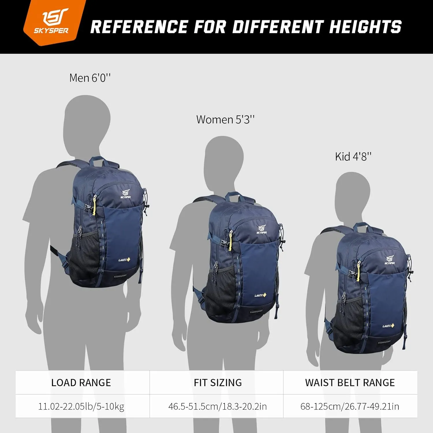 SKYSPER 30L Mochila de Senderismo Mochila de Trekking para Hombres Mujeres con Protector de Lluvia Mochilas de Marcha Macutos Mo