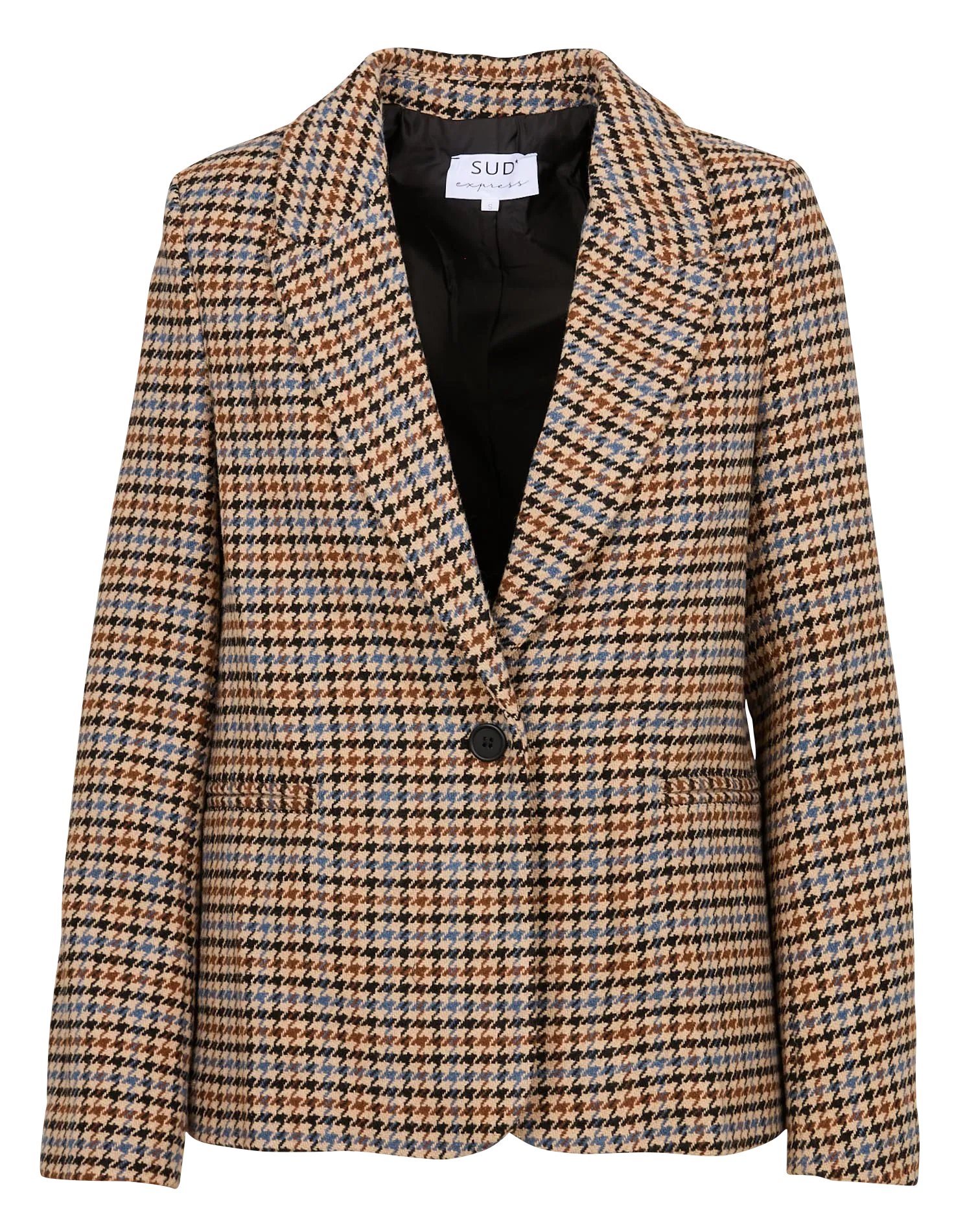 SUD EXPRESS VIRGINA  CHAQUETA SASTRE DE PATA DE GALLO EN MARRON