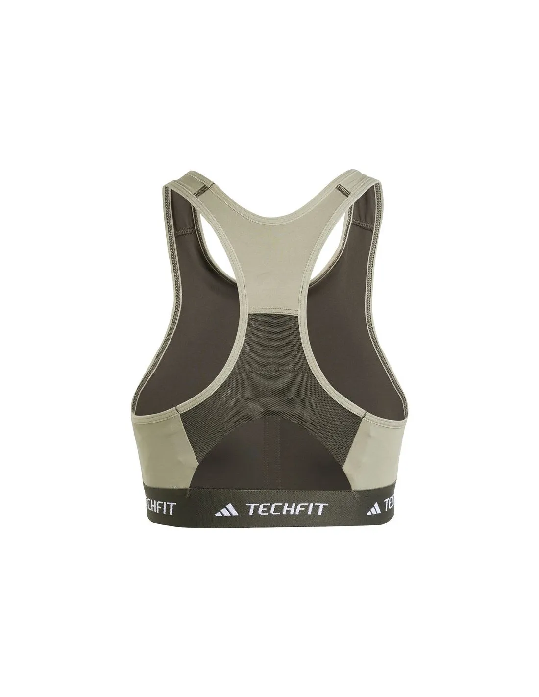 Sujetador Deportivo adidas Techfit Medium Support High Neck Mujer Verde Oliva