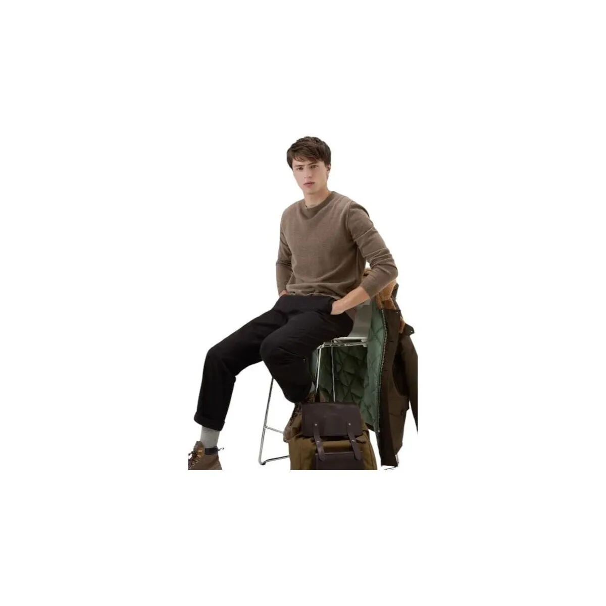 Suéter Merino Crewneck Hombre Taupe