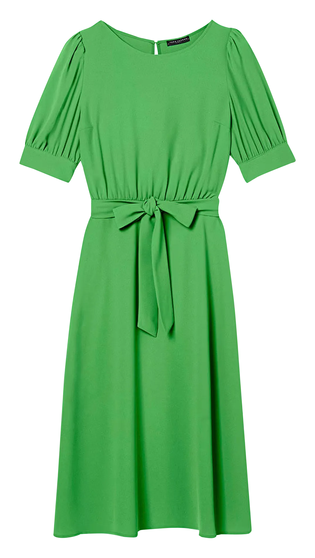 TARA JARMON RILLYTIS  VESTIDO MIDI CON CUELLO REDONDO EN VERDE