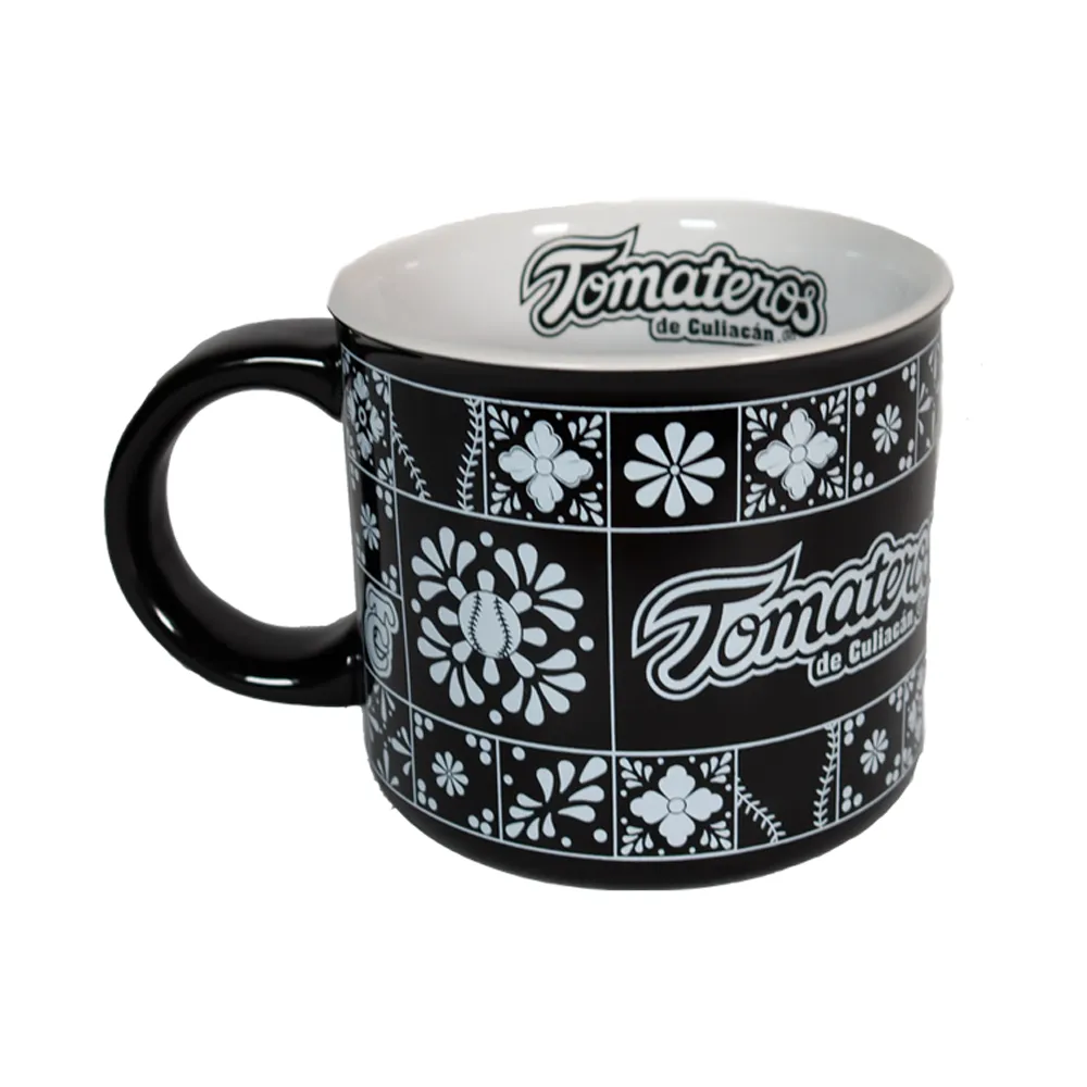 Taza Negra Flores Tomateros de Culiacán 22