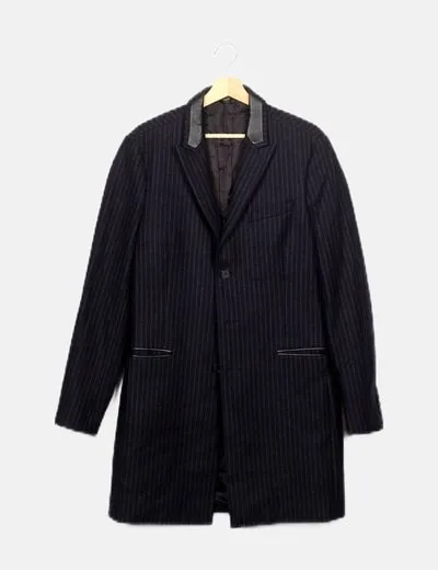 The Kooples Abrigo rayas azul marino